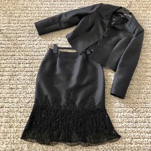 Carmen Marc Valvo Silk/Wool Skirt Suit, 4